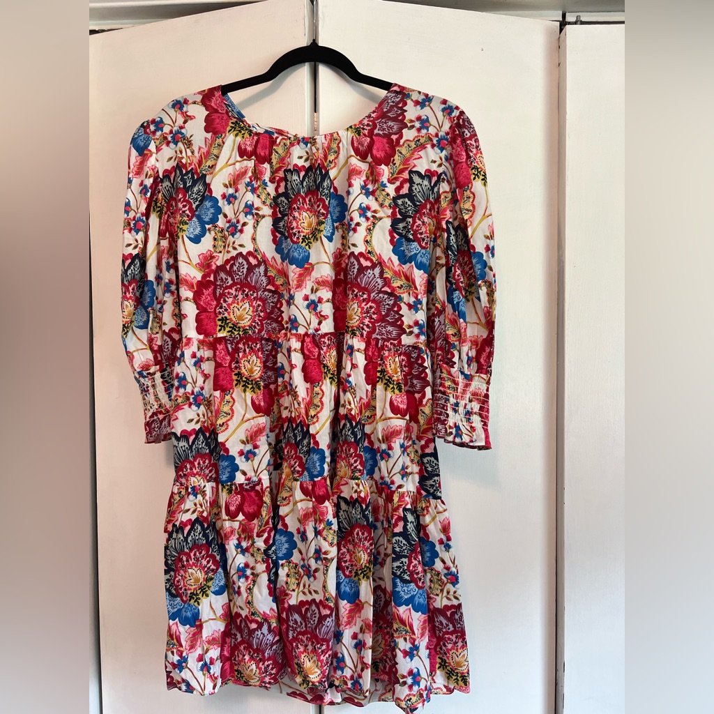 Misa Floral Print Dress With 3/4 Sleeves